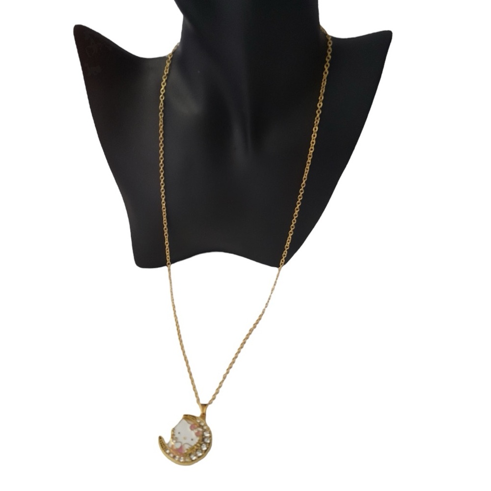 Hello Kitty Half Moon Pendant Necklace